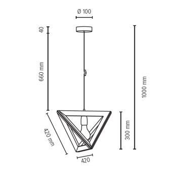 Πολύφωτο σε σχοινί TRIGONON 1xE27/60W/230V ματ δρυς