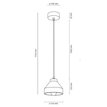 Κρεμαστό πολύφωτο TRISTAN 1xE14/40W/230V δρυς