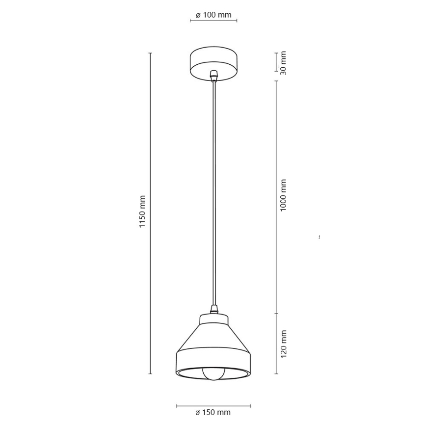 Κρεμαστό πολύφωτο TRISTAN 1xE14/40W/230V δρυς