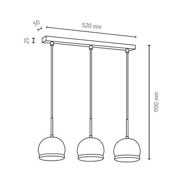 Πολύφωτο LED σε σχοινί BALL WOOD 3xGU10/5W/230V