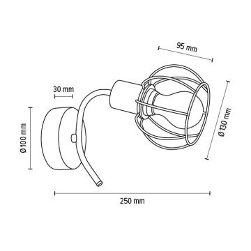 Φωτιστικό τοίχου VIVIANE 1xE27/60W/230V δρυς