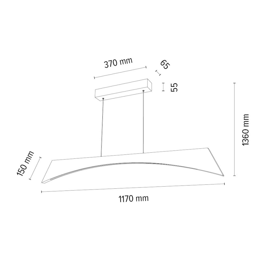 Led Dimmable κρεμαστό φωτιστικό οροφής ZIAD LED/14W/230V δρυς – FSC πιστοποιημένο