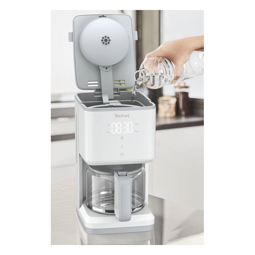 Tefal - Coffee machine with dripping και LCD display SENSE 1000W/230V λευκό