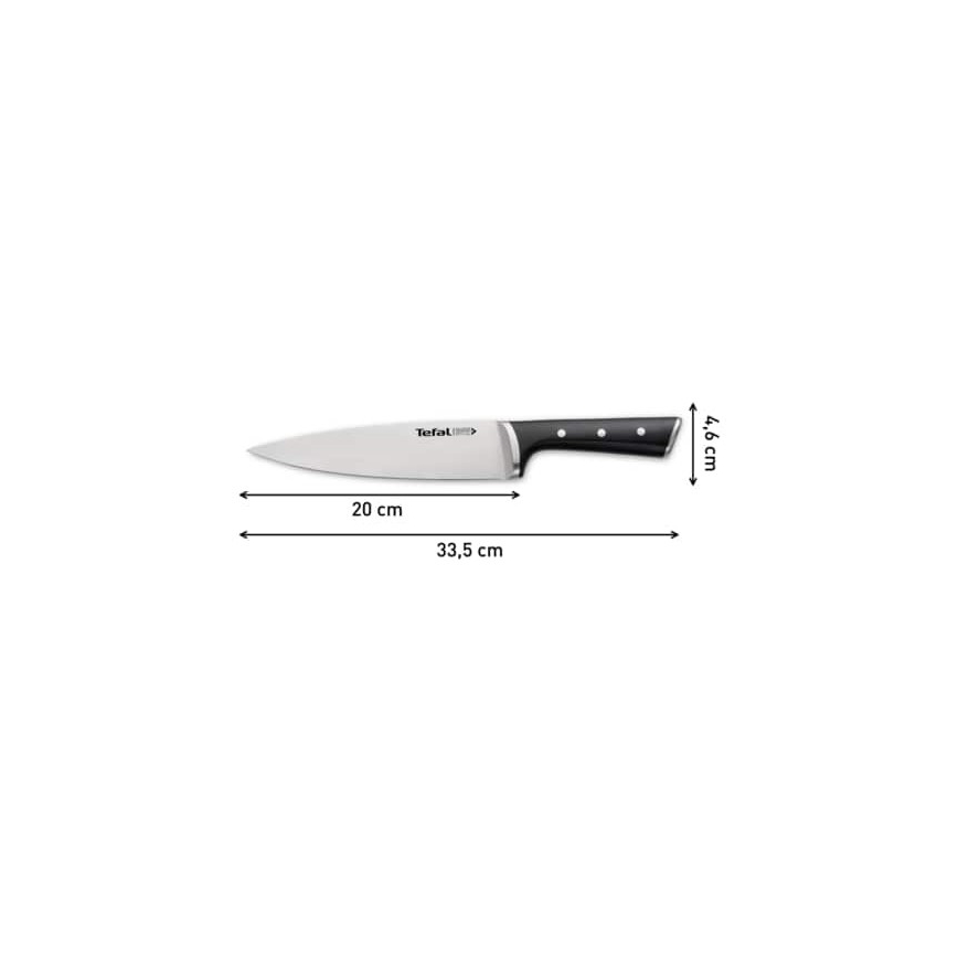 Tefal - Stainless steel knife chef ICE FORCE 20 cm χρώμιο/μαύρο