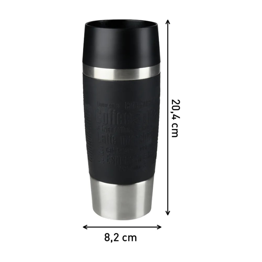 Tefal - Travel mug 360 ml TRAVEL MUG ανοξείδωτο ατσάλι/μαύρο