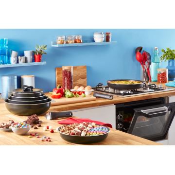 Tefal - Σετ μαγειρικά σκεύη 10 τμχ INGENIO EASY COOK & CLEAN BLACK