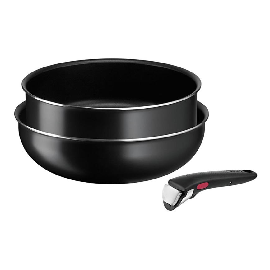 Tefal - Σετ τηγάνια 3 τμχ INGENIO EASY COOK & CLEAN BLACK