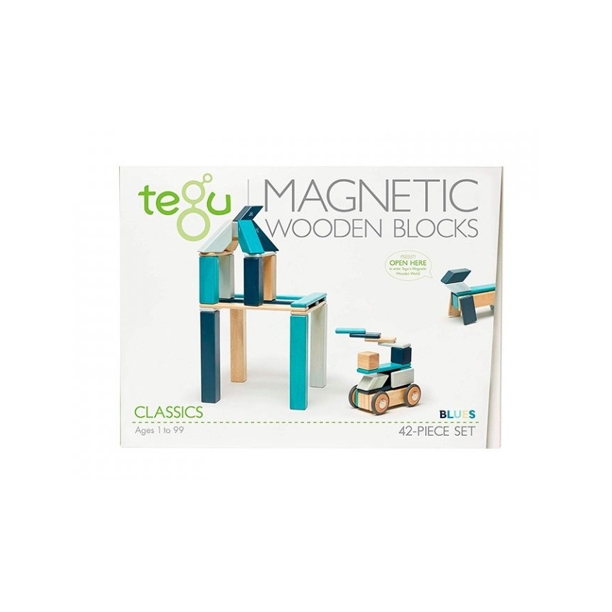 TEGU - Μαγνητικό παιχνίδι κατασκευών Blue 42 τμχ