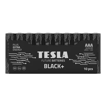 Tesla Batteries - 10 τμχ Αλκαλική μπαταρία AAA BLACK+ 1,5V 1200 mAh