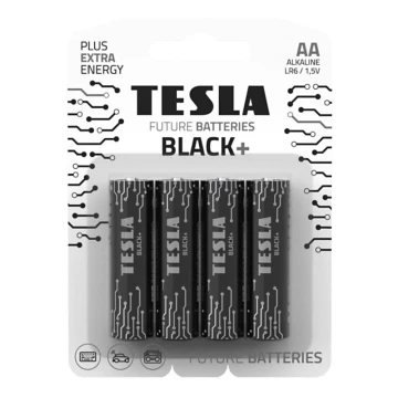 Tesla Batteries - 4 τμχ Αλκαλική μπαταρία AA BLACK+ 1,5V 2800 mAh