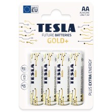 Tesla Batteries - 4 τμχ Αλκαλική μπαταρία AA GOLD+ 1,5V 3200 mAh