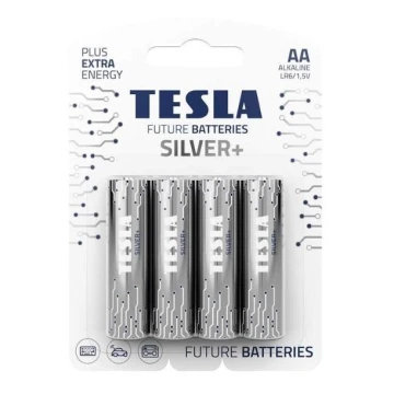 Tesla Batteries - 4 τμχ Αλκαλική μπαταρία AA SILVER+ 1,5V 2900 mAh