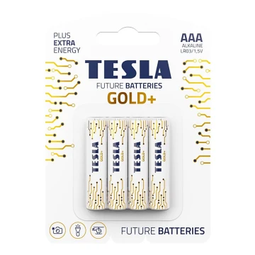Tesla Batteries - 4 τμχ Αλκαλική μπαταρία AAA GOLD+ 1,5V 1350 mAh