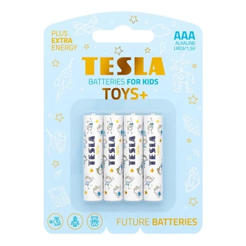 Tesla Batteries - 4 τμχ Αλκαλική μπαταρία AAA TOYS+ 1,5V 1300 mAh