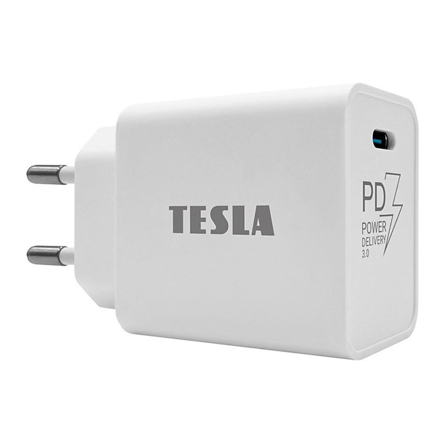 TESLA Electronics - Αντάπτορας ταχείας φόρτισης Power Delivery 20W λευκός