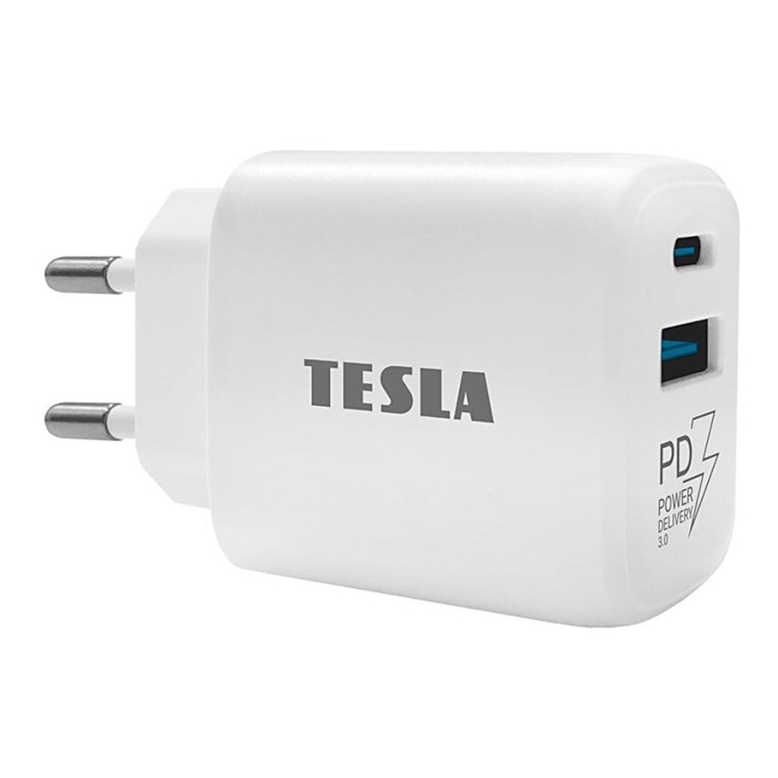 TESLA Electronics - Αντάπτορας ταχείας φόρτισης Power Delivery 25W λευκό