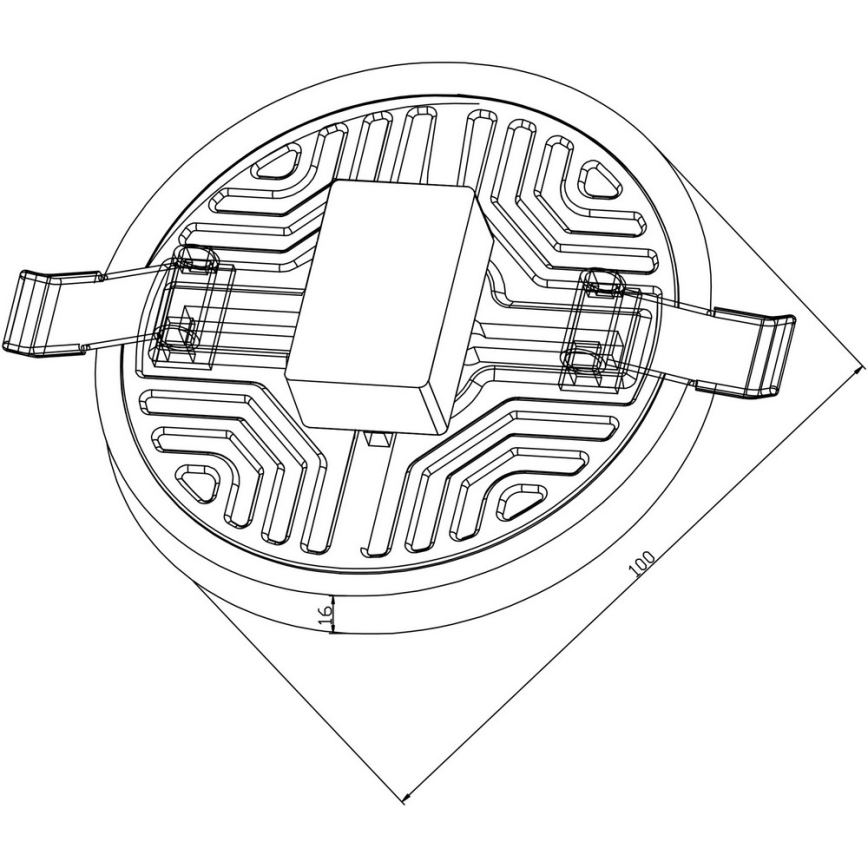 Top Light POLAR K 10 - LED Χωνευτό φωτιστικό οροφής POLAR LED/10W/230V