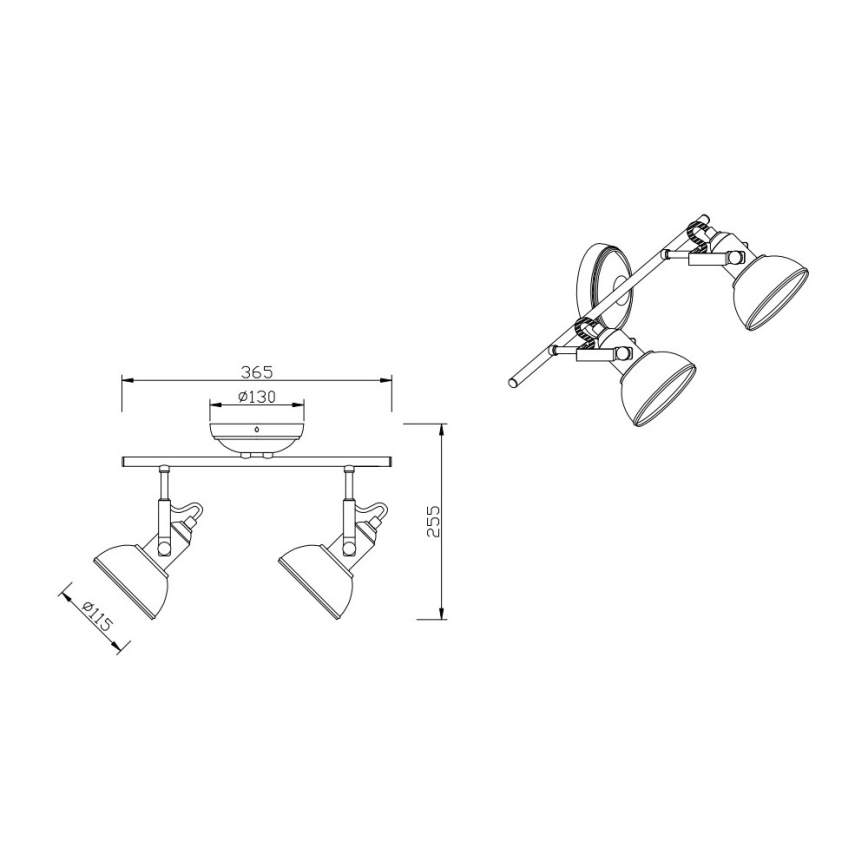 Trio - Φωτιστικό σποτ GINA 2xE14/40W/230V χαλκός