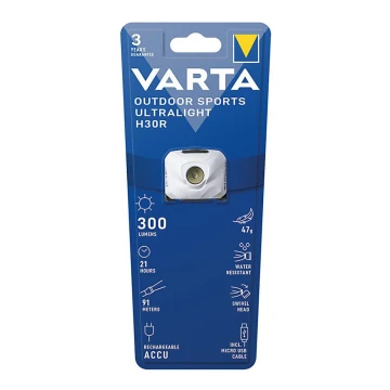 Varta 18631101401 - LED Dimmable επαναφορτιζόμενος φακός κεφαλής OUTDOOR SPORTS LED/5V IPX4