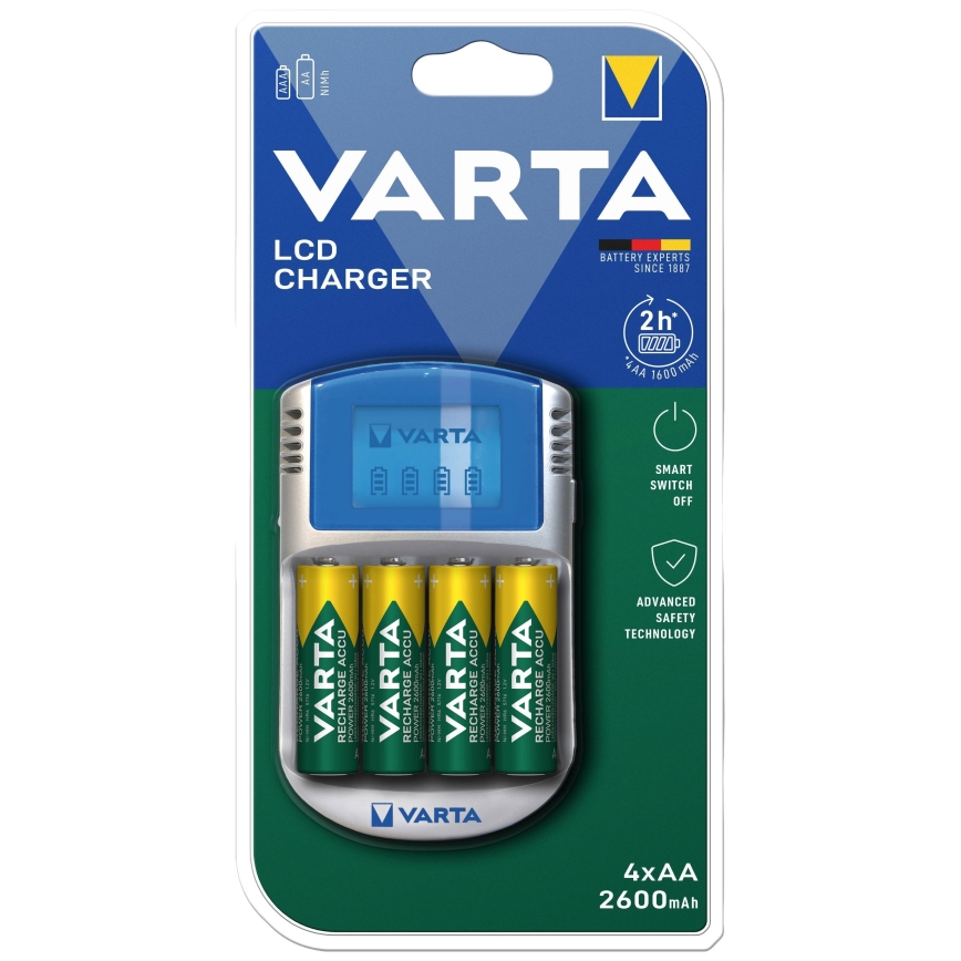 Varta 57070201451 - LCD Φορτιστής μπαταρίας 4xAA/AAA 2600mAh 5V