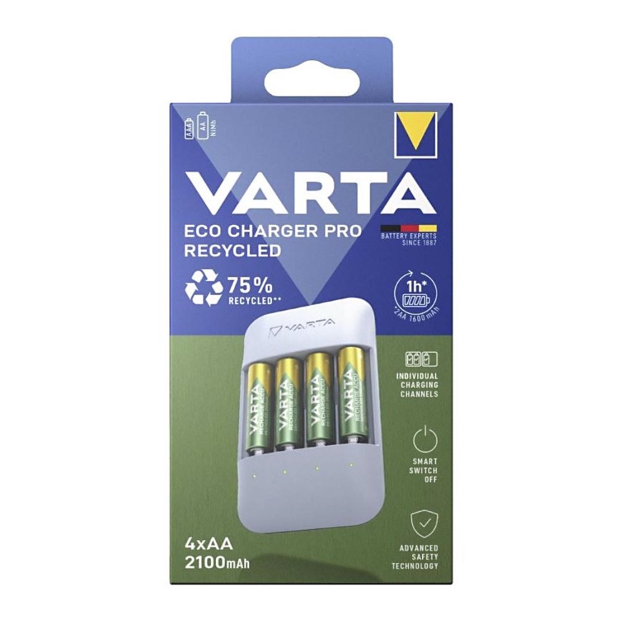 Varta 57683101121 - Φορτιστής μπαταρίας 4xAA/AAA 2100mAh 5V