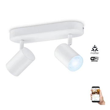 WiZ - LED Dimmable σποτ IMAGEO 2xGU10/4,9W/230V 2700-6500K Wi-Fi CRI 90 λευκό