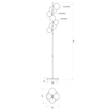 Wofi 3014-705W - Επιδαπέδια λάμπα LED VILLA 7xG9/3W/230V μαύρο