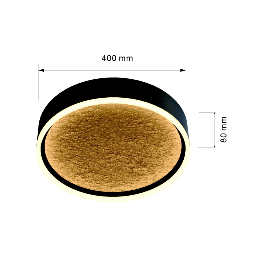 Wofi 9002-104M - LED Dimmable φωτιστικό οροφής BORDEAUX LED/37W/230V μαύρο/χρυσαφί