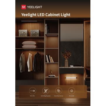 Yeelight -LED Επαναφορτιζόμενο φωτιστικό επίπλων με αισθητήρα LED/2,4W/2200 mAh 4000K 60 cm ασημί
