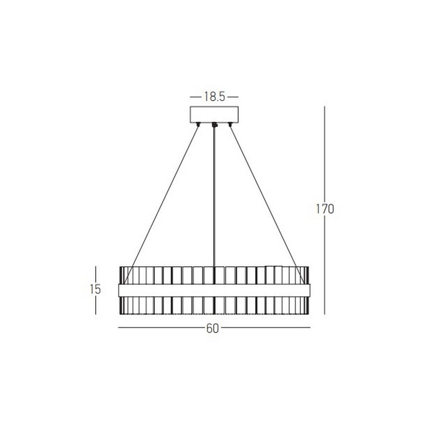 Zambelis 22039 - Led Dimmable κρεμαστό φωτιστικό οροφής LED/56W/230V χρυσαφί