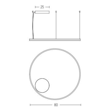 Zambelis 22240 - Led Dimmable κρεμαστό φωτιστικό οροφής LED/57W/230V 3000K διάμετρος 80 cm χρυσαφί