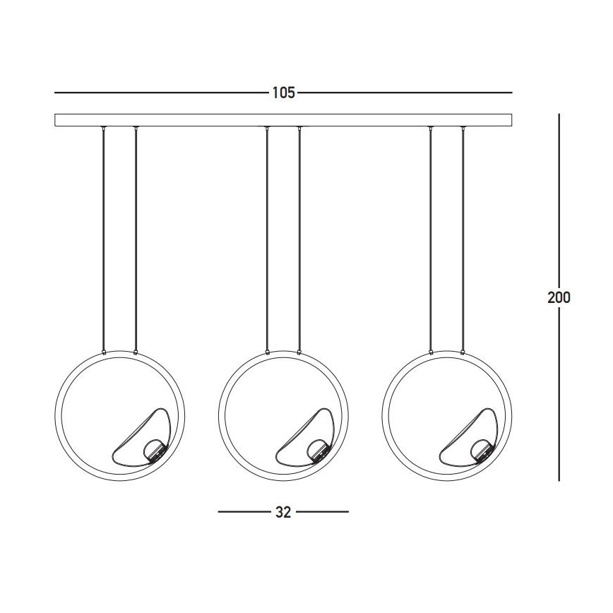 Zambelis 23029 - Led Dimmable κρεμαστό φωτιστικό οροφής 3xLED/7W/230V 3000K χρυσαφί