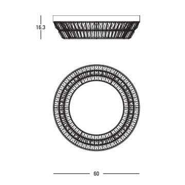 Zambelis 23047 - LED Κρυστάλλινο φωτιστικό οροφής dimming LED/38W/230V CRI 90 3000K διάμετρος 60 cm ορείχαλκος