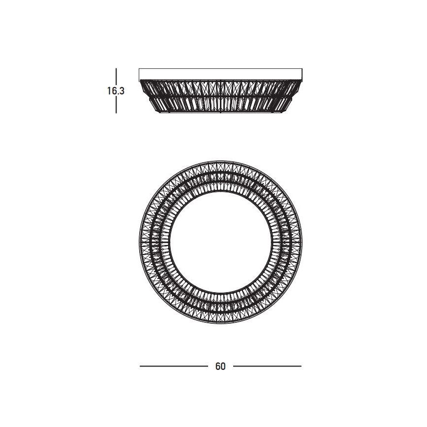 Zambelis 23047 - LED Κρυστάλλινο φωτιστικό οροφής dimming LED/38W/230V CRI 90 3000K διάμετρος 60 cm ορείχαλκος