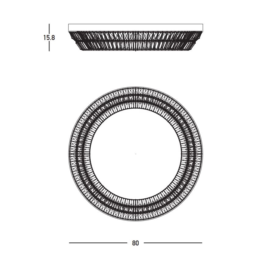 Zambelis 23049 - LED Κρυστάλλινο φωτιστικό οροφής dimming LED/55W/230V CRI 90 3000K διάμετρος 80 cm ορείχαλκος