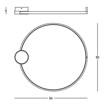 Zambelis 23098 - LED Dimmable φωτιστικό οροφής LED/24W/230V 3000K διάμετρος 60 cm μαύρο