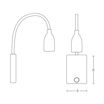 Zambelis H33 - Απλίκα τοίχου LED εύκαμπτη LED/3W/230V λευκό