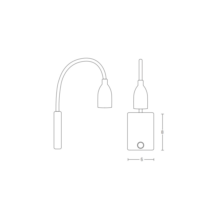 Zambelis H33 - Απλίκα τοίχου LED εύκαμπτη LED/3W/230V λευκό