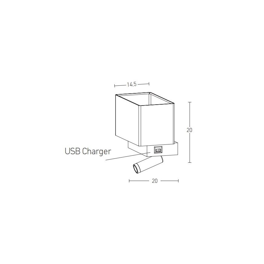 Zambelis H59 - Λάμπα τοίχου LED LED/3W + 1xE27/40W/230V μαύρο