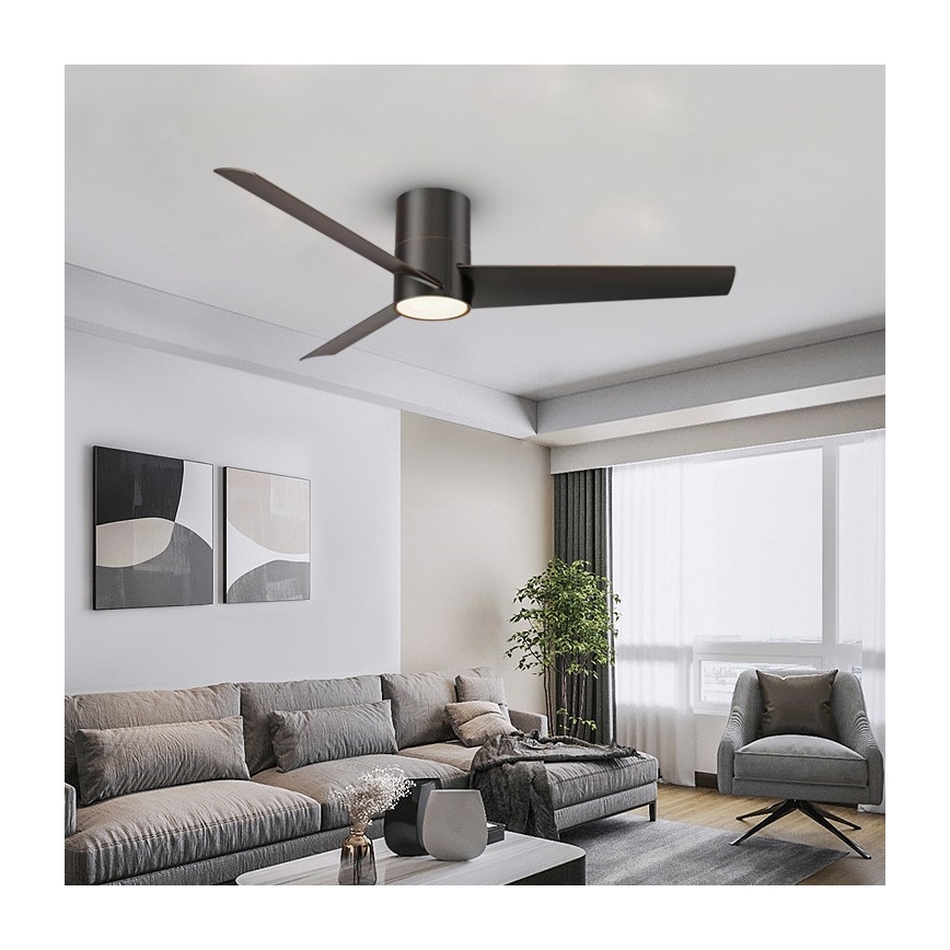 ZEVENTI - LED Ανεμιστήρας οροφής BARROSA LED/18W/230V Wi-Fi Tuya μαύρο + τηλεχειριστήριο