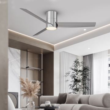 ZEVENTI - LED Ανεμιστήρας οροφής BARROSA LED/18W/230V Wi-Fi Tuya χρώμιο + τηλεχειριστήριο