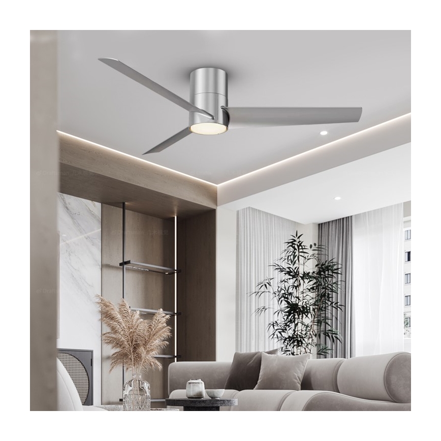 ZEVENTI - LED Ανεμιστήρας οροφής BARROSA LED/18W/230V Wi-Fi Tuya χρώμιο + τηλεχειριστήριο