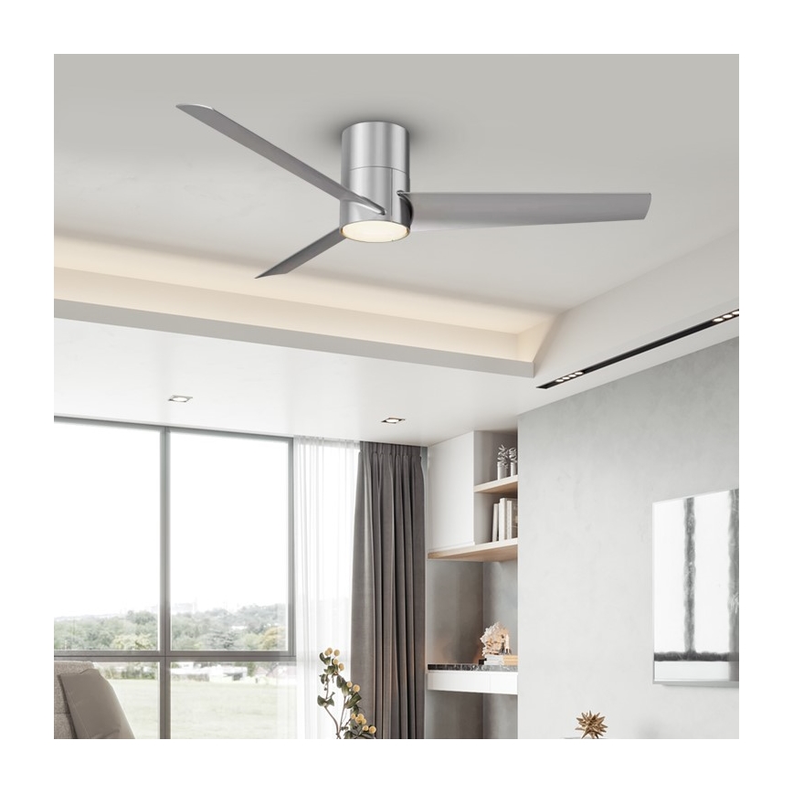 ZEVENTI - LED Ανεμιστήρας οροφής BARROSA LED/18W/230V Wi-Fi Tuya χρώμιο + τηλεχειριστήριο