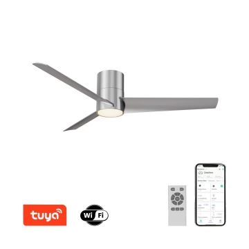 ZEVENTI - LED Ανεμιστήρας οροφής BARROSA LED/18W/230V Wi-Fi Tuya χρώμιο + τηλεχειριστήριο