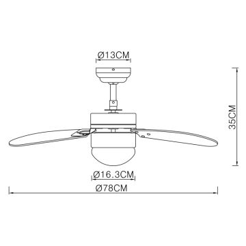 ZEVENTI - Ανεμιστήρας οροφής FAMARA 1xE14/60W/230V