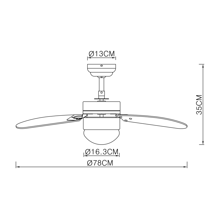 ZEVENTI - Ανεμιστήρας οροφής FAMARA 1xE14/60W/230V