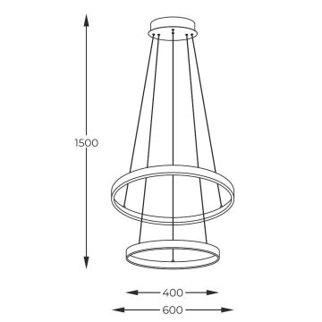 Zuma Line -  Κρεμαστό φωτιστικό οροφής LED LED/50W/230V 3000/4000/6000K διάμετρος 60 cm μαύρο