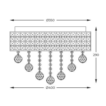 Zuma Line - Φωτιστικό οροφής 6xG9/25W/230V διάμετρος 40 cm ασημί