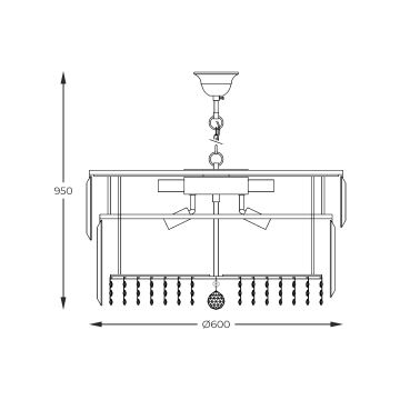 Zuma Line - Κρεμαστό φωτιστικό οροφής 16xE14/40W/230V διάμετρος 60 cm χρυσαφί