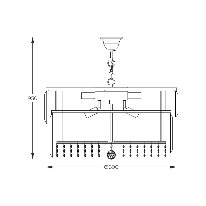 Zuma Line - Κρεμαστό φωτιστικό οροφής 16xE14/40W/230V διάμετρος 60 cm χρυσαφί